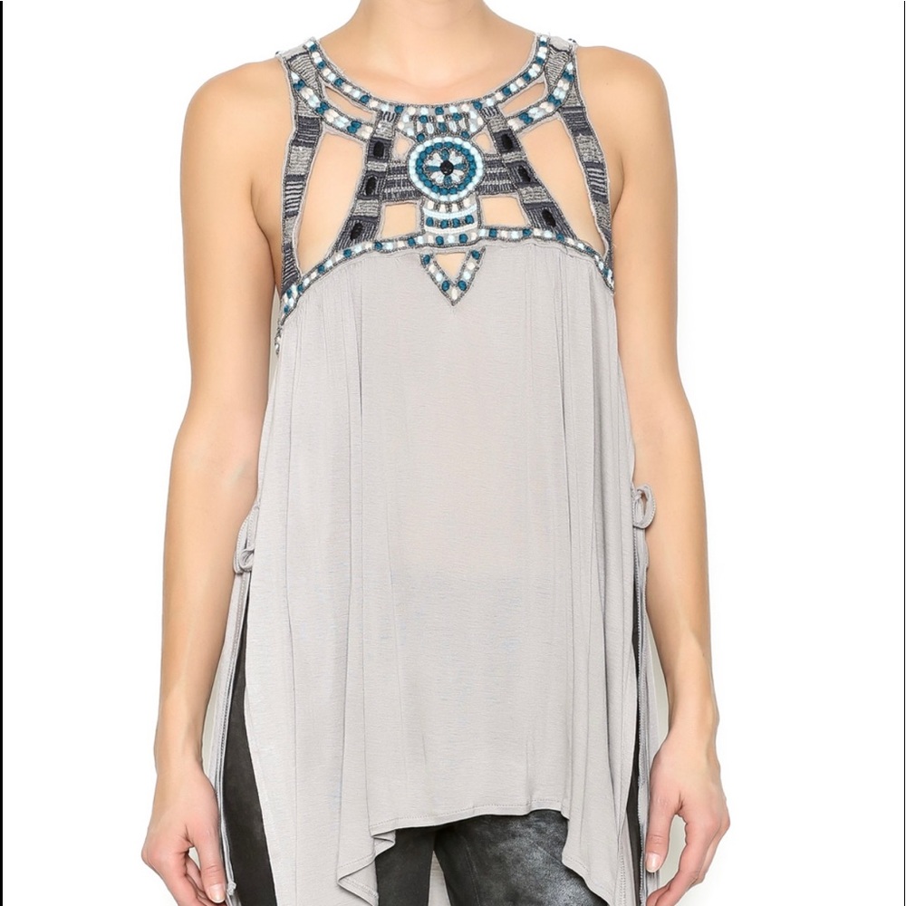 Free People embroidered and beaded tunic